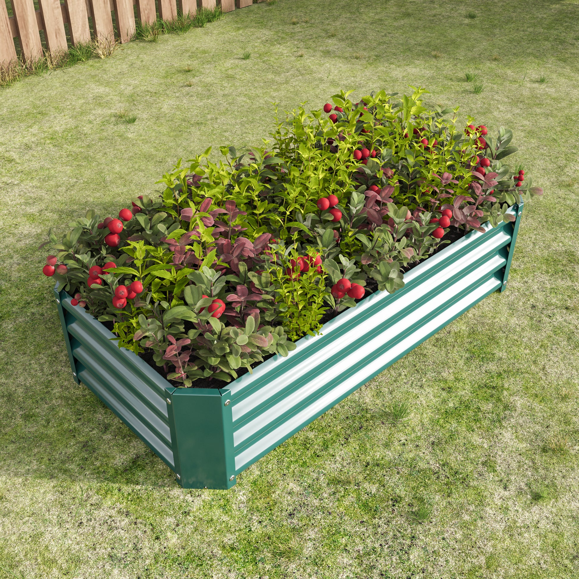 Metal Raised Garden Bed, Rectangle Raised Planter 4 2 1Ft For Flowers Plants, Vegetables Herb Veezyo Green Green Garden & Outdoor Metal