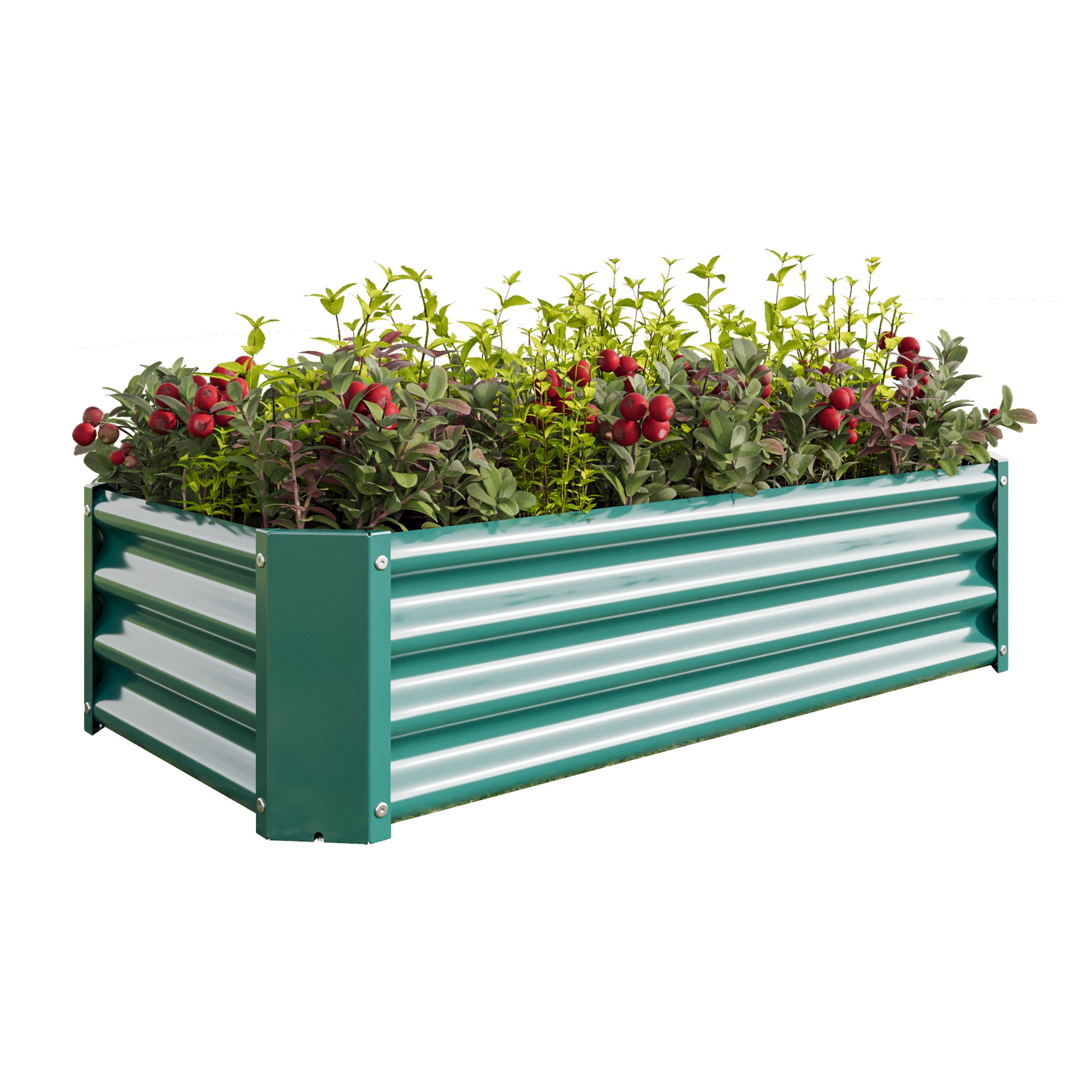 Metal Raised Garden Bed, Rectangle Raised Planter 4 2 1Ft For Flowers Plants, Vegetables Herb Veezyo Green Green Garden & Outdoor Metal