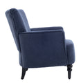 Armchair Modern Accent Sofa Chair With Linen Surface,Leisure Chair With Solid Wood Feet For Living Room Bedroom Studio,Blue Blue Upholstered Linen