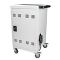 Mobile Charging Cart And Cabinet For Tablets Laptops 30 Device With Combination Lock White Antique White Steel