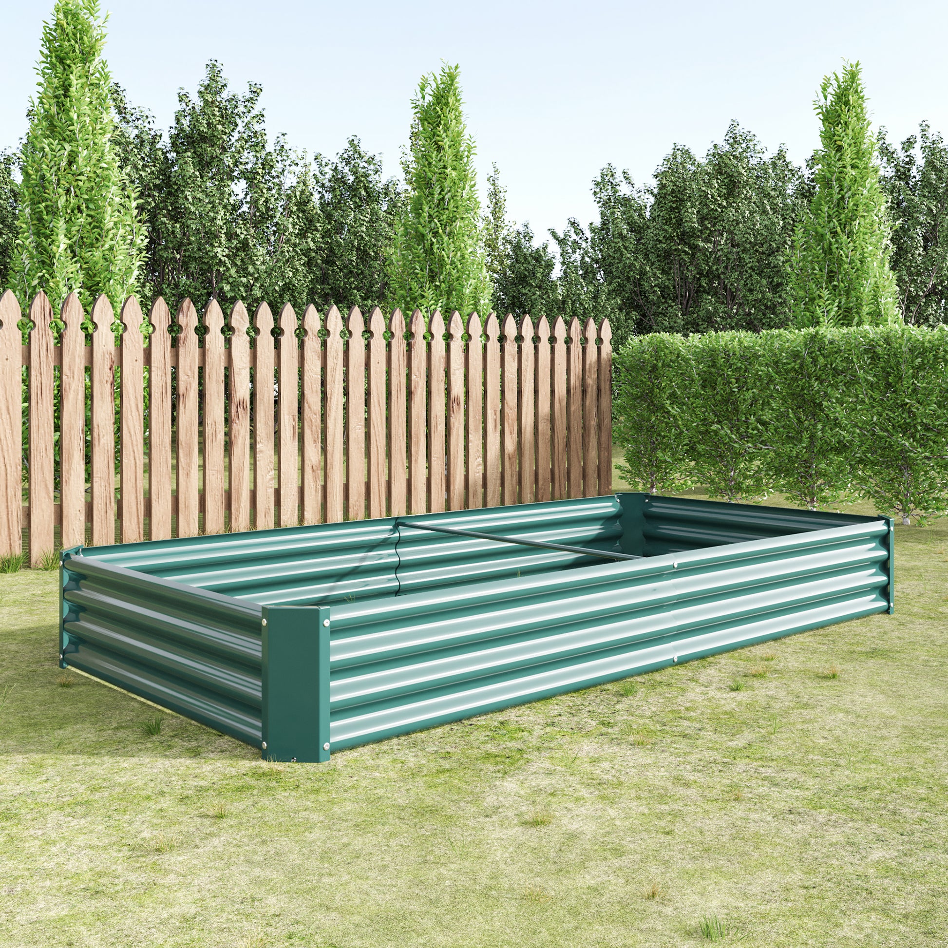 Raised Garden Bed Kit Metal Raised Bed Garden 7.6X3.7X0.98Ft For Flower Planters, Vegetables Herb Green Green Metal