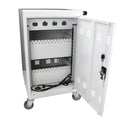 Mobile Charging Cart And Cabinet For Tablets Laptops 30 Device With Combination Lock White Antique White Steel