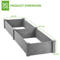 Over Ground Raised Garden Bed 96X28X10'', Large Long Planter Box For Outdoor, Tool Free Assembly Gray Solid Wood