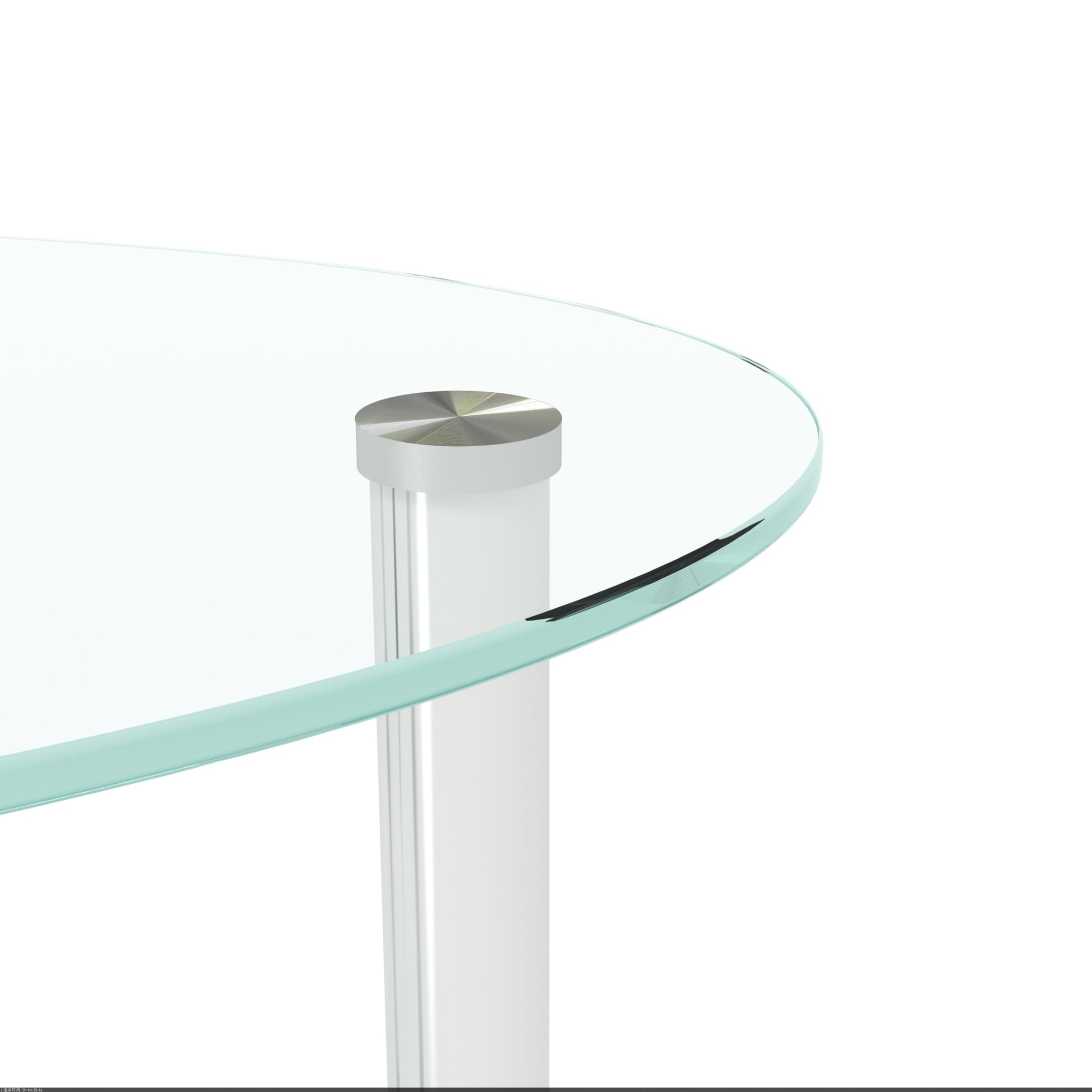 Transparent Oval Glass Coffee Table, Modern Table With Stainless Steel Leg, Tea Table 3 Layer Glass Table For Living Room Transparent Glass