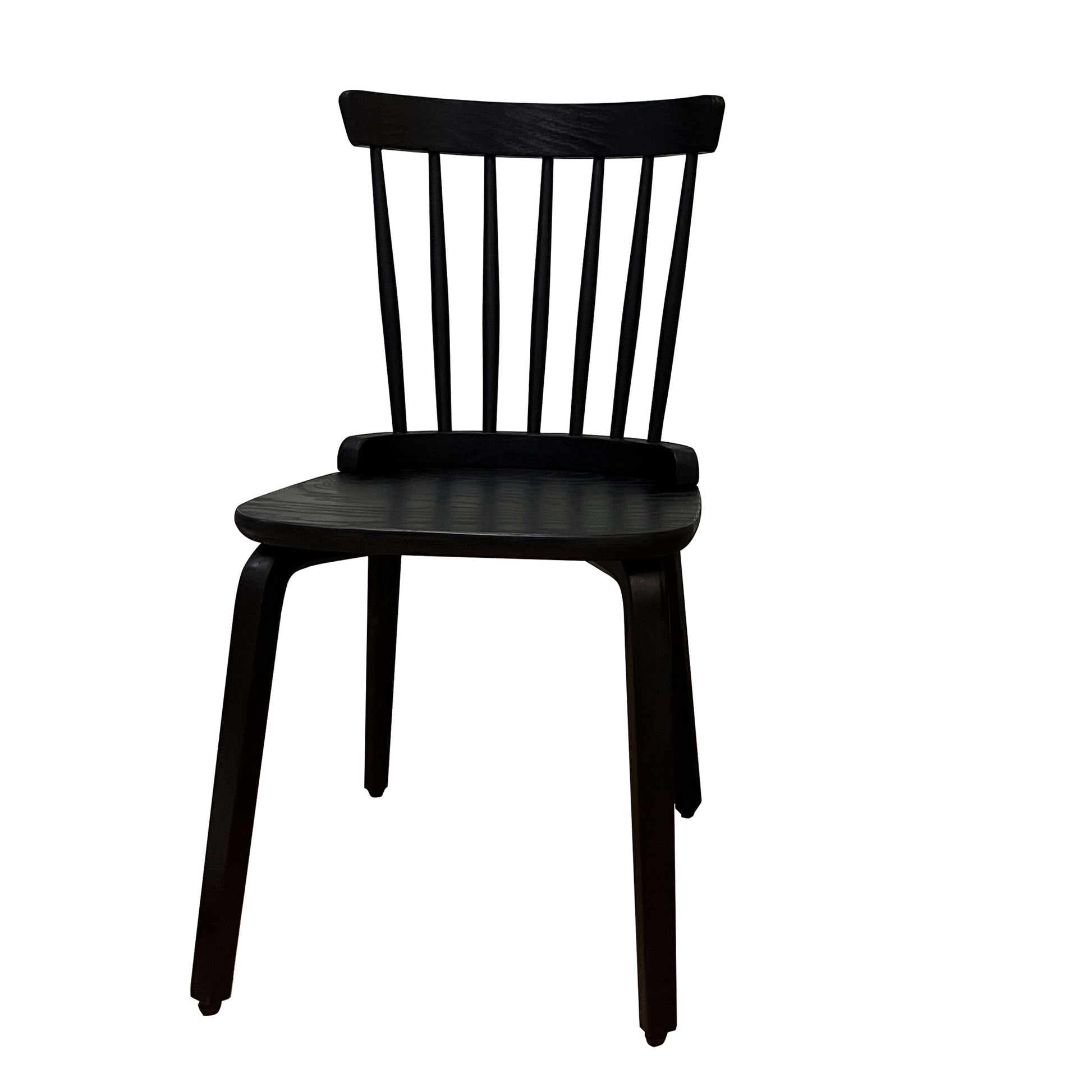 Solid Wood Slat Back Windsor Chair Set Of 2 Black Plywood