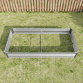 Raised Garden Bed Kit Metal Raised Bed Garden 7.6X3.7X0.98Ft For Flower Planters, Vegetables Herb Silver Silver Garden & Outdoor Metal