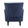 Armchair Modern Accent Sofa Chair With Linen Surface,Leisure Chair With Solid Wood Feet For Living Room Bedroom Studio,Blue Blue Upholstered Linen