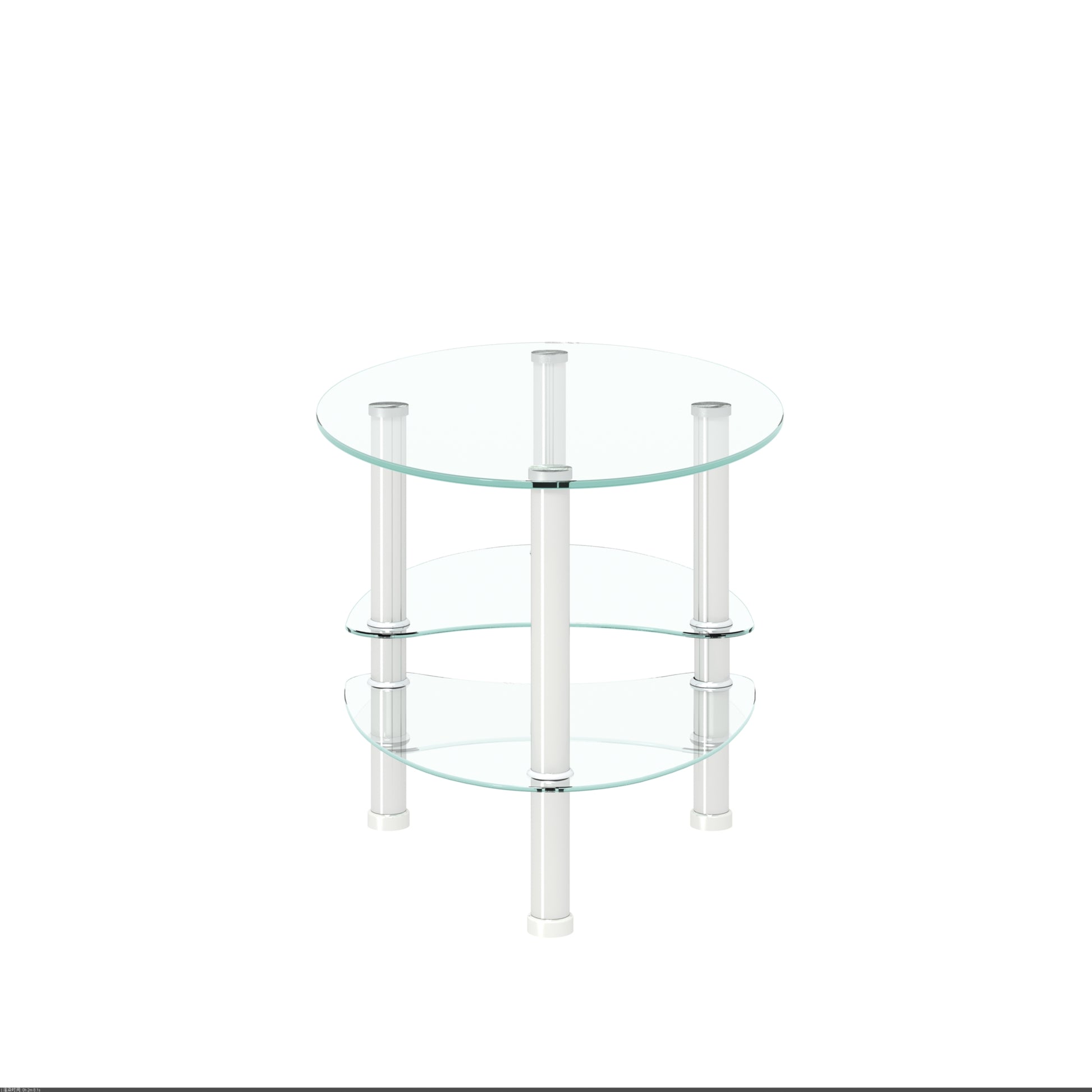 Transparent Oval Glass Coffee Table, Modern Table With Stainless Steel Leg, Tea Table 3 Layer Glass Table For Living Room Transparent Glass