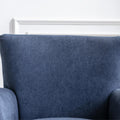 Armchair Modern Accent Sofa Chair With Linen Surface,Leisure Chair With Solid Wood Feet For Living Room Bedroom Studio,Blue Blue Upholstered Linen