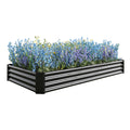 Raised Garden Bed Kit Metal Raised Bed Garden7.6X3.7X0.98Ft For Flower Planters, Vegetables Herb Black Black Garden & Outdoor Metal