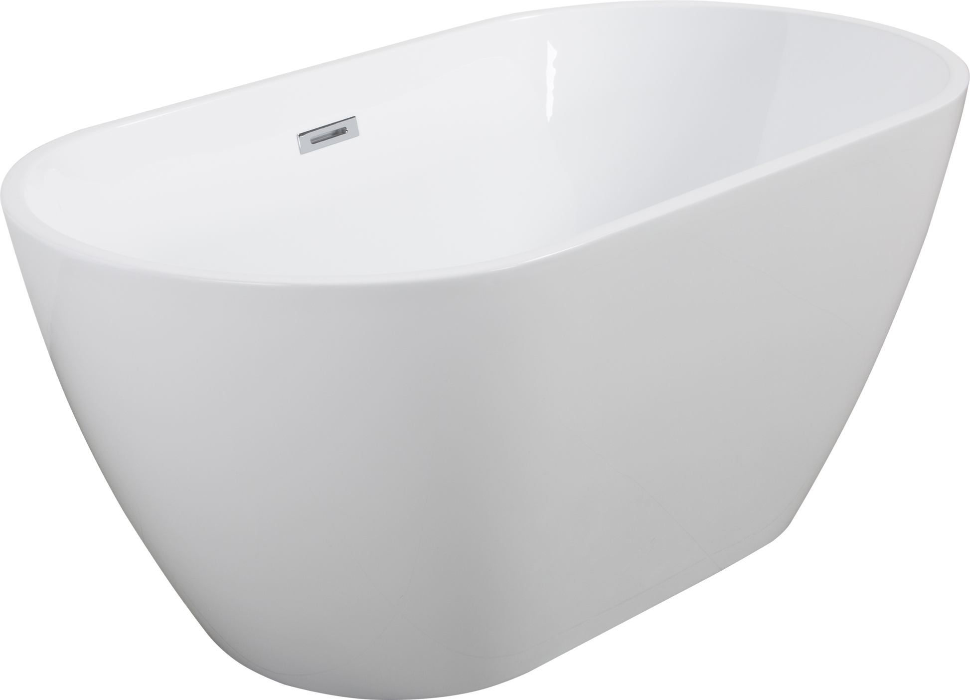 Shiny White Acrylic Freestanding Soaking Bathtub