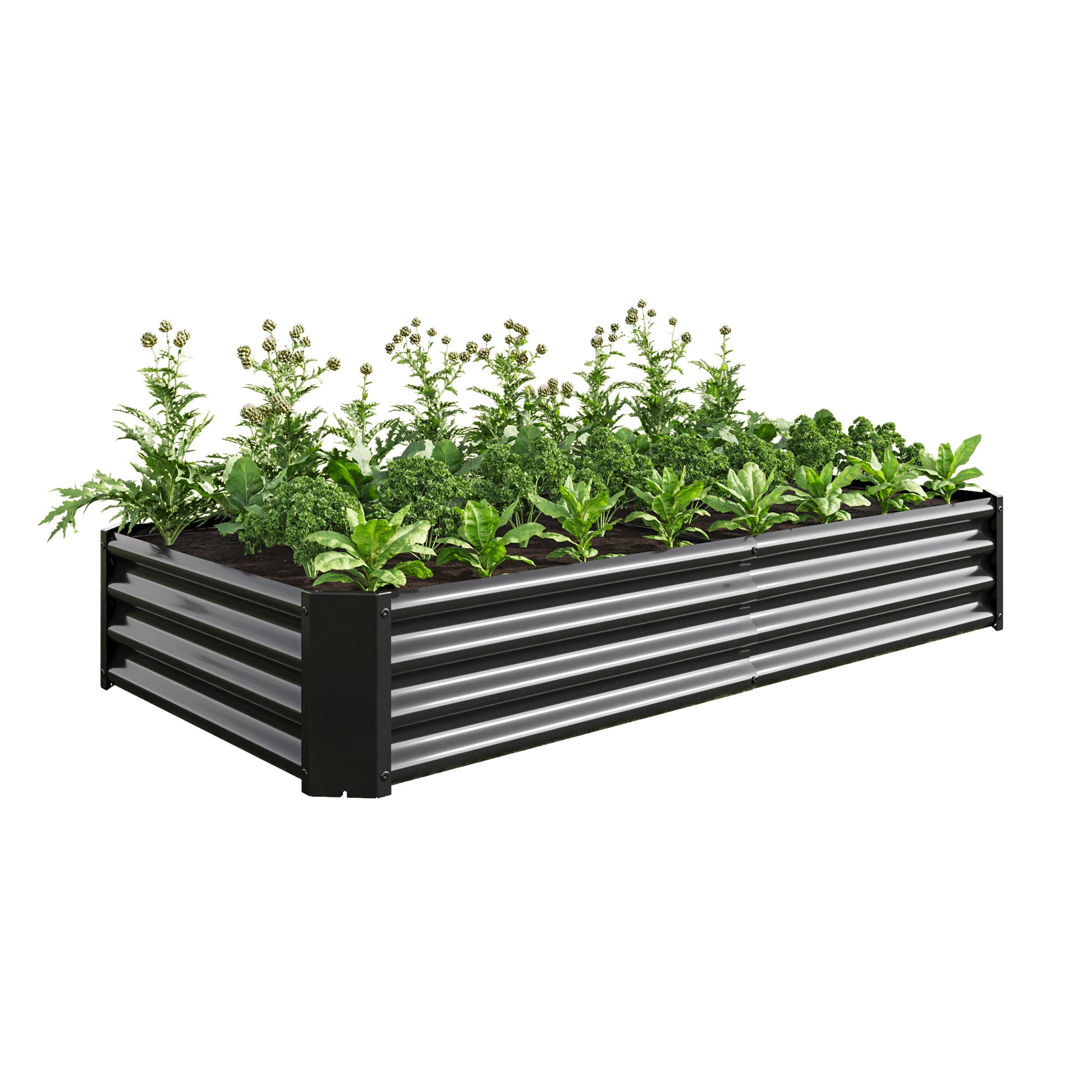 Raised Garden Bed Outdoor, 6 3 1Ftmetal Raised Rectangle Planter Beds For Plants, Vegetables, And Flowers Black Black Garden & Outdoor Metal