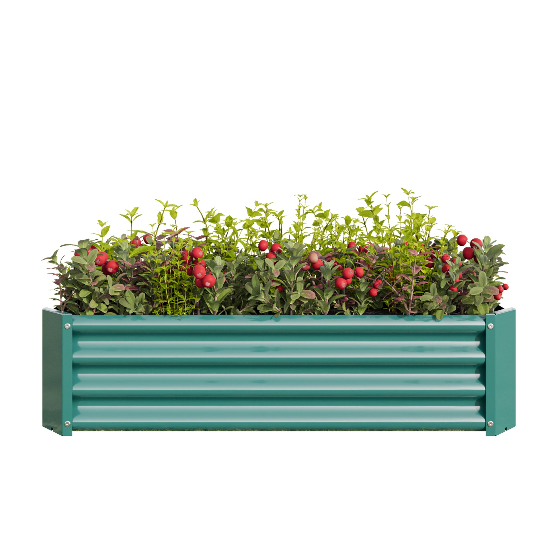 Metal Raised Garden Bed, Rectangle Raised Planter 4 2 1Ft For Flowers Plants, Vegetables Herb Veezyo Green Green Garden & Outdoor Metal