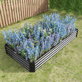 Raised Garden Bed Kit Metal Raised Bed Garden7.6X3.7X0.98Ft For Flower Planters, Vegetables Herb Black Black Garden & Outdoor Metal