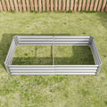 Raised Garden Bed Outdoor, 6 3 1Ftmetal Raised Rectangle Planter Beds For Plants, Vegetables, And Flowers Silver Silver Bedroom Metal