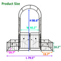 Metal Garden Arch With Gate 79.5'' Wide X 86.6'' High Climbing Plants Support Rose Arch Outdoor Black Black Iron