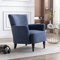 Armchair Modern Accent Sofa Chair With Linen Surface,Leisure Chair With Solid Wood Feet For Living Room Bedroom Studio,Blue Blue Upholstered Linen