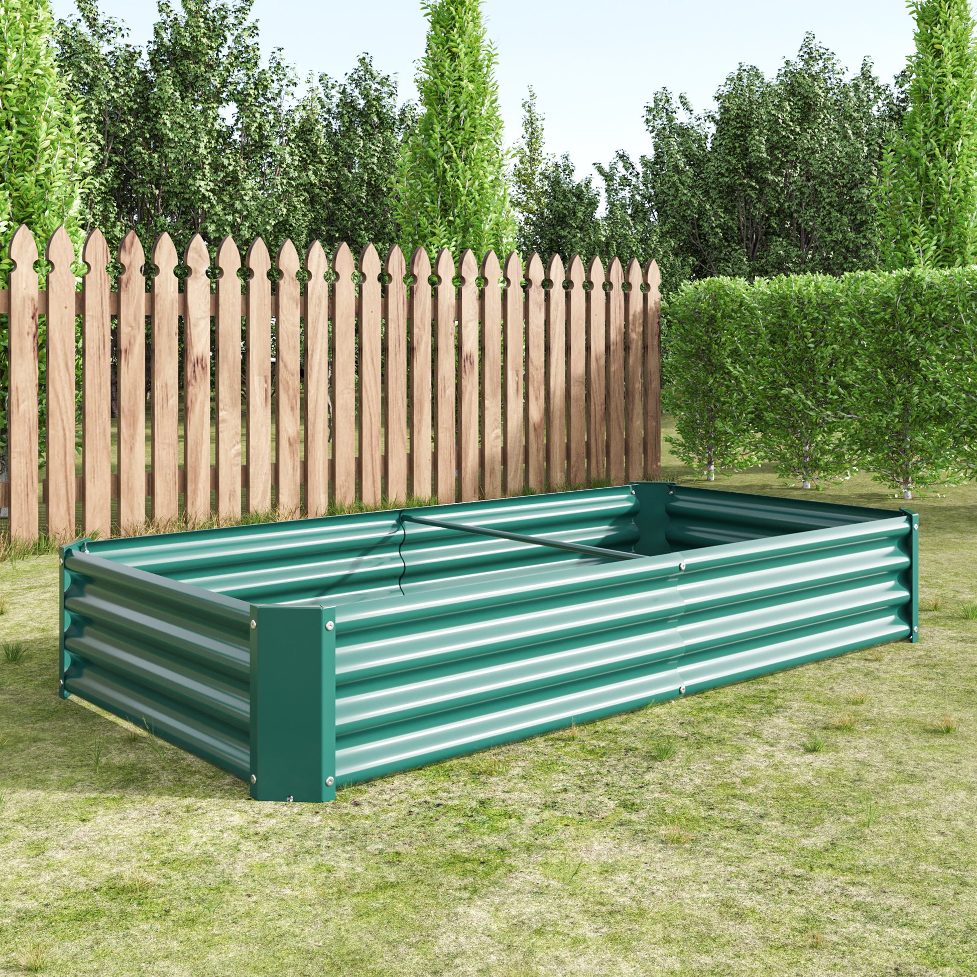 Raised Garden Bed Outdoor, 6 3 1Ftmetal Raised Rectangle Planter Beds For Plants, Vegetables, And Flowers Green Green Bedroom Metal