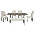 6 Piece Farmhouse Dining Table Set 72