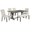 6 Piece Farmhouse Dining Table Set 72