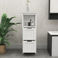 Bathroom Floor Cabinet With 2 Drawers And 1 Storage Shelf,Freestanding Wood Storage Organizer Cabinet White White Mdf