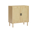 Kitchen Storage Cabinets With Rattan Decorative Doors, Buffets, Wine Cabinets, Dining Rooms, Hallways, Cabinet Console Tables, Natural, 31.5''W X 15.8''D X 34.6