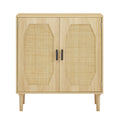 Kitchen Storage Cabinets With Rattan Decorative Doors, Buffets, Wine Cabinets, Dining Rooms, Hallways, Cabinet Console Tables, Natural, 31.5''W X 15.8''D X 34.6