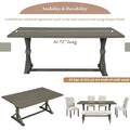 6 Piece Farmhouse Dining Table Set 72