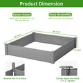 Raised Garden Bed 48X48X10'', Outdoor Wood Planter Box Over Floor, Tool Free Assembly Gray Garden & Outdoor Solid Wood