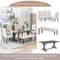 6 Piece Farmhouse Dining Table Set 72