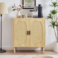 Kitchen Storage Cabinets With Rattan Decorative Doors, Buffets, Wine Cabinets, Dining Rooms, Hallways, Cabinet Console Tables, Natural, 31.5''W X 15.8''D X 34.6