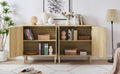 Kitchen Storage Cabinets With Rattan Decorative Doors, Buffets, Wine Cabinets, Dining Rooms, Hallways, Cabinet Console Tables, Natural, 31.5''W X 15.8''D X 34.6