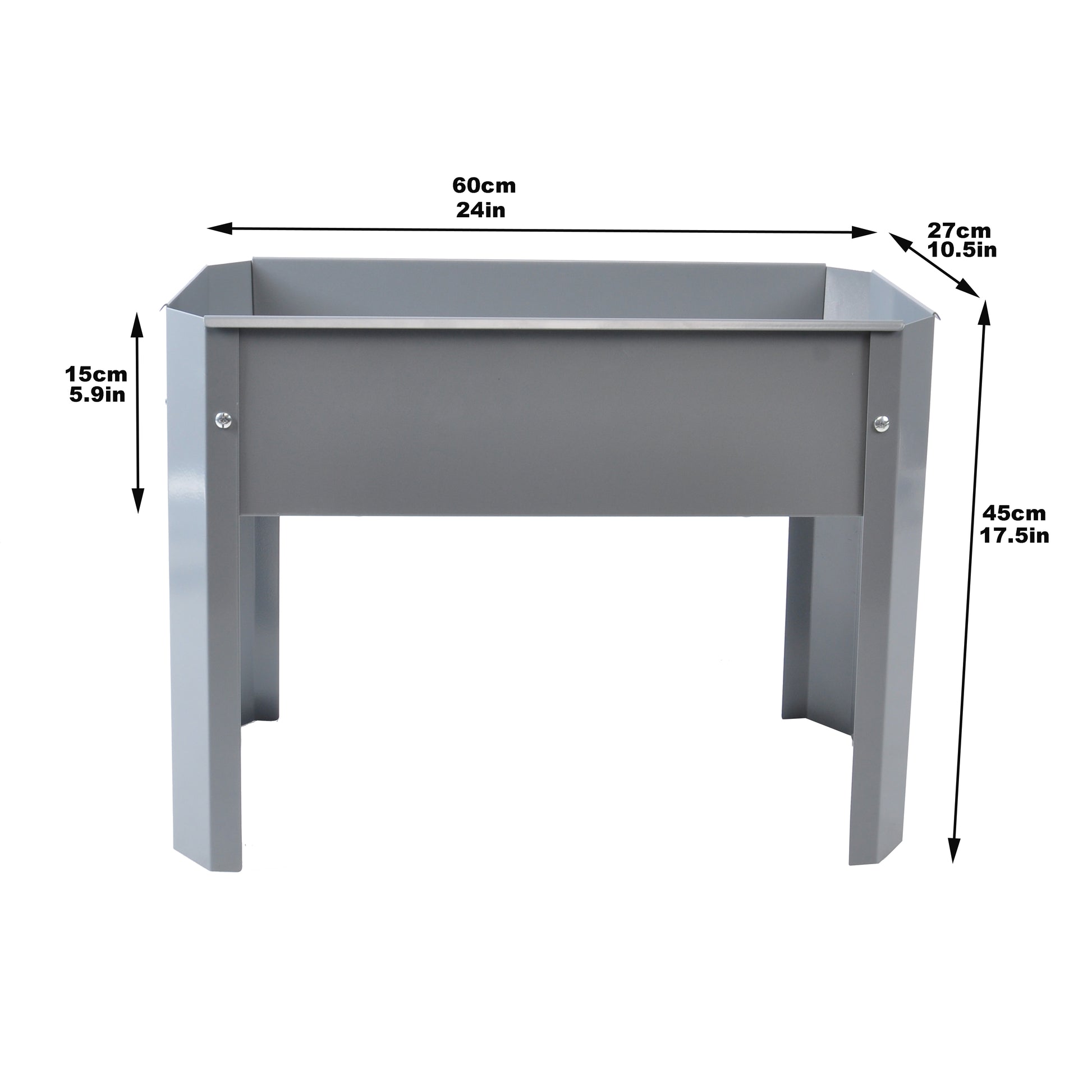 Elevated Garden Bed, Metal Elevated Outdoor Flowerpot Box, Suitable For Backyard And Terrace, Large Flowerpot, Suitable For Vegetable And Flower Grey Steel