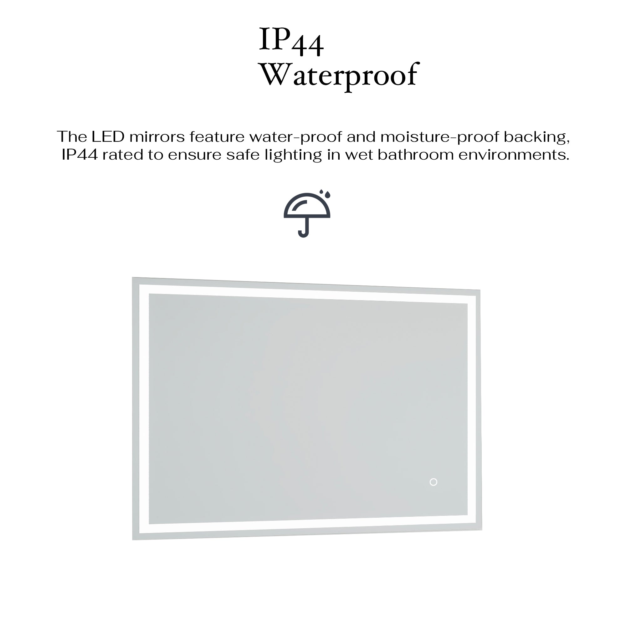 32 x 24 in. Rectangular Frameless Wall Mount Anti Fog silver-glass