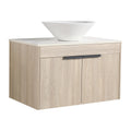 30''Modern Design Float Bathroom Vanity With Ceramic white oak-2-bathroom-wall mounted-plywood