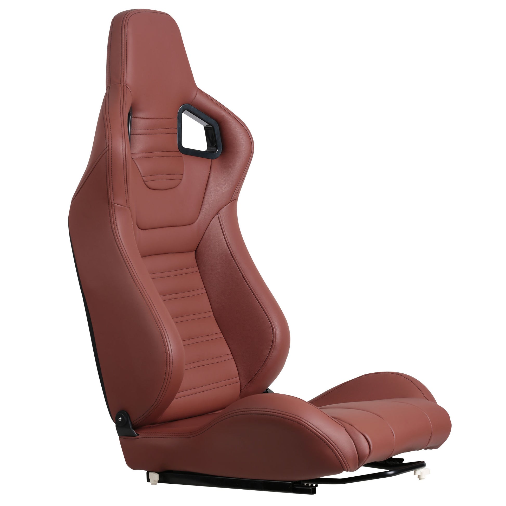 2 Piece Ergonomic Racing Seats with Adjustable Double brick red-foam-vinyl