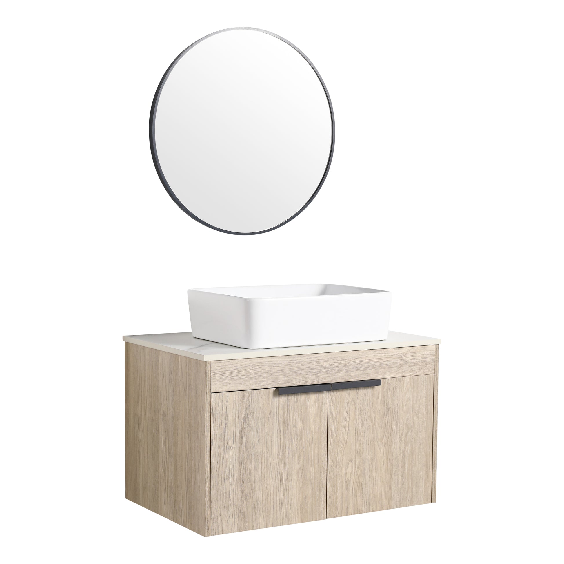 30 " Modern Design Float Bathroom Vanity With Ceramic white oak-2-bathroom-wall mounted-plywood