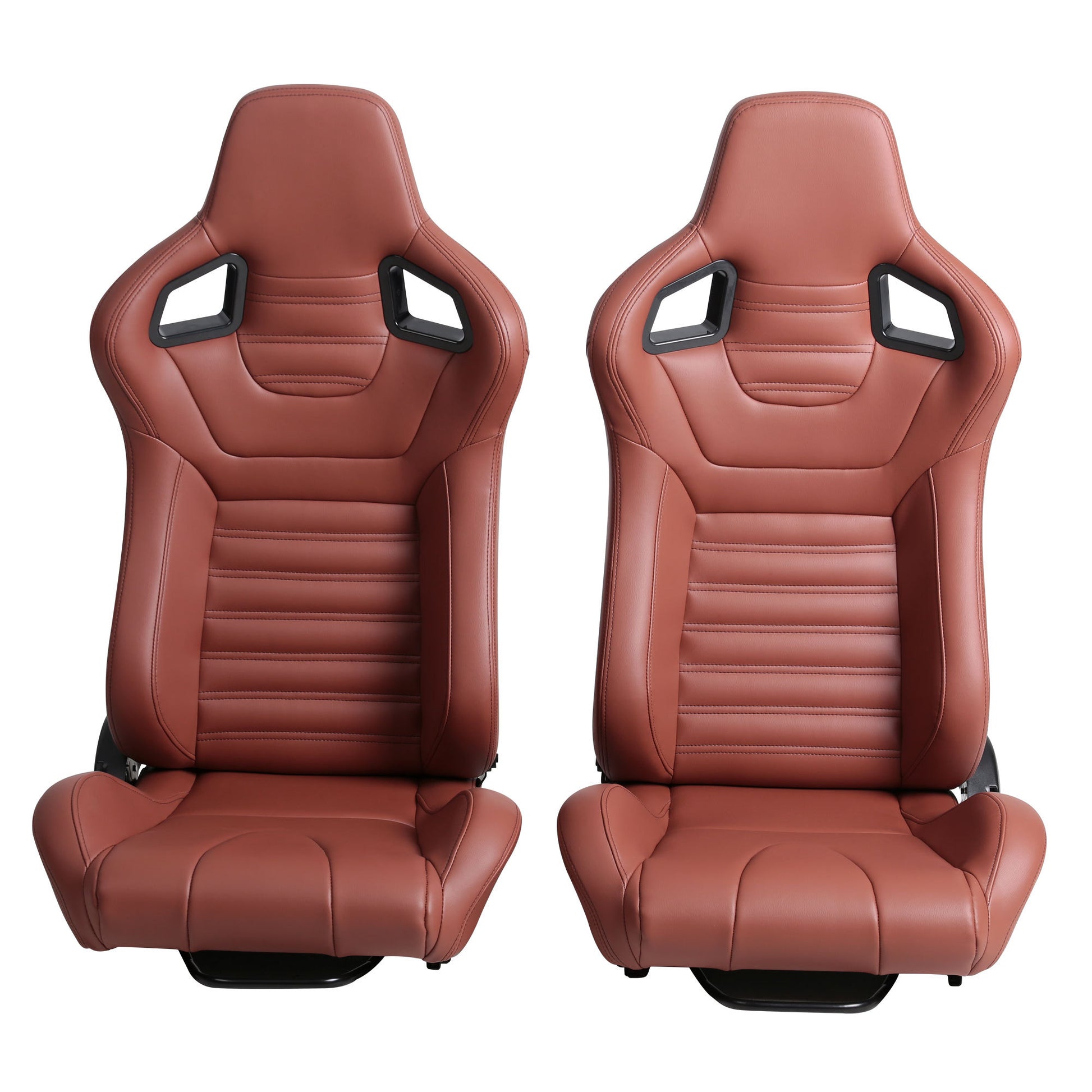 2 Piece Ergonomic Racing Seats with Adjustable Double brick red-foam-vinyl