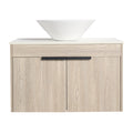 30''Modern Design Float Bathroom Vanity With Ceramic white oak-2-bathroom-wall mounted-plywood