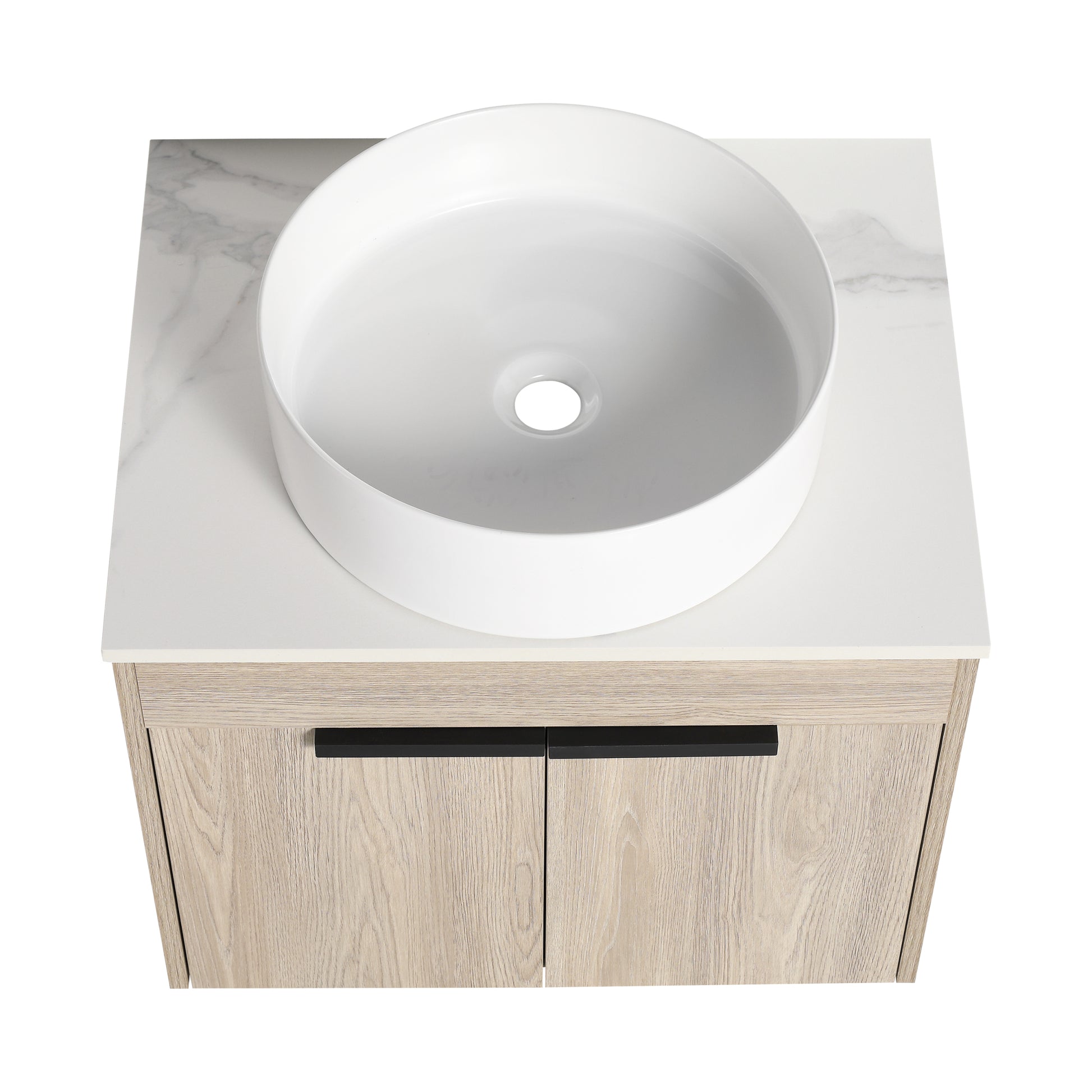 24 " Modern Design Float Bathroom Vanity With Ceramic Basin Set, Wall Mounted White Oak Vanity With Soft Close Door,Kd Packing,Kd Packing,2 Pieces Parcel Top Bab400Mowh White Oak 2 Bathroom Wall Mounted Plywood