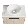 30''Modern Design Float Bathroom Vanity With Ceramic white oak-2-bathroom-wall mounted-plywood