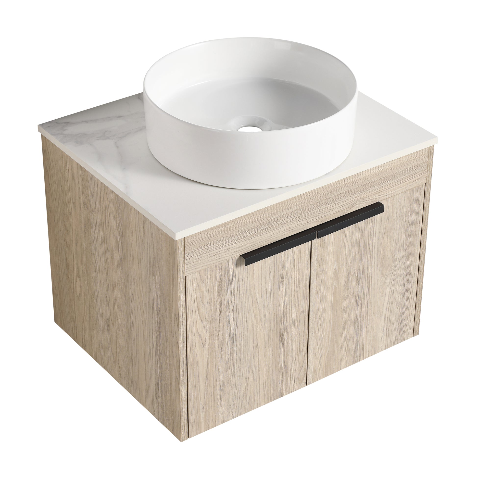 24 " Modern Design Float Bathroom Vanity With Ceramic Basin Set, Wall Mounted White Oak Vanity With Soft Close Door,Kd Packing,Kd Packing,2 Pieces Parcel Top Bab400Mowh White Oak 2 Bathroom Wall Mounted Plywood