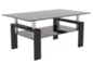 Tempered Black Glass Coffee Table, 2 Layers Tea Table Transparent Glass