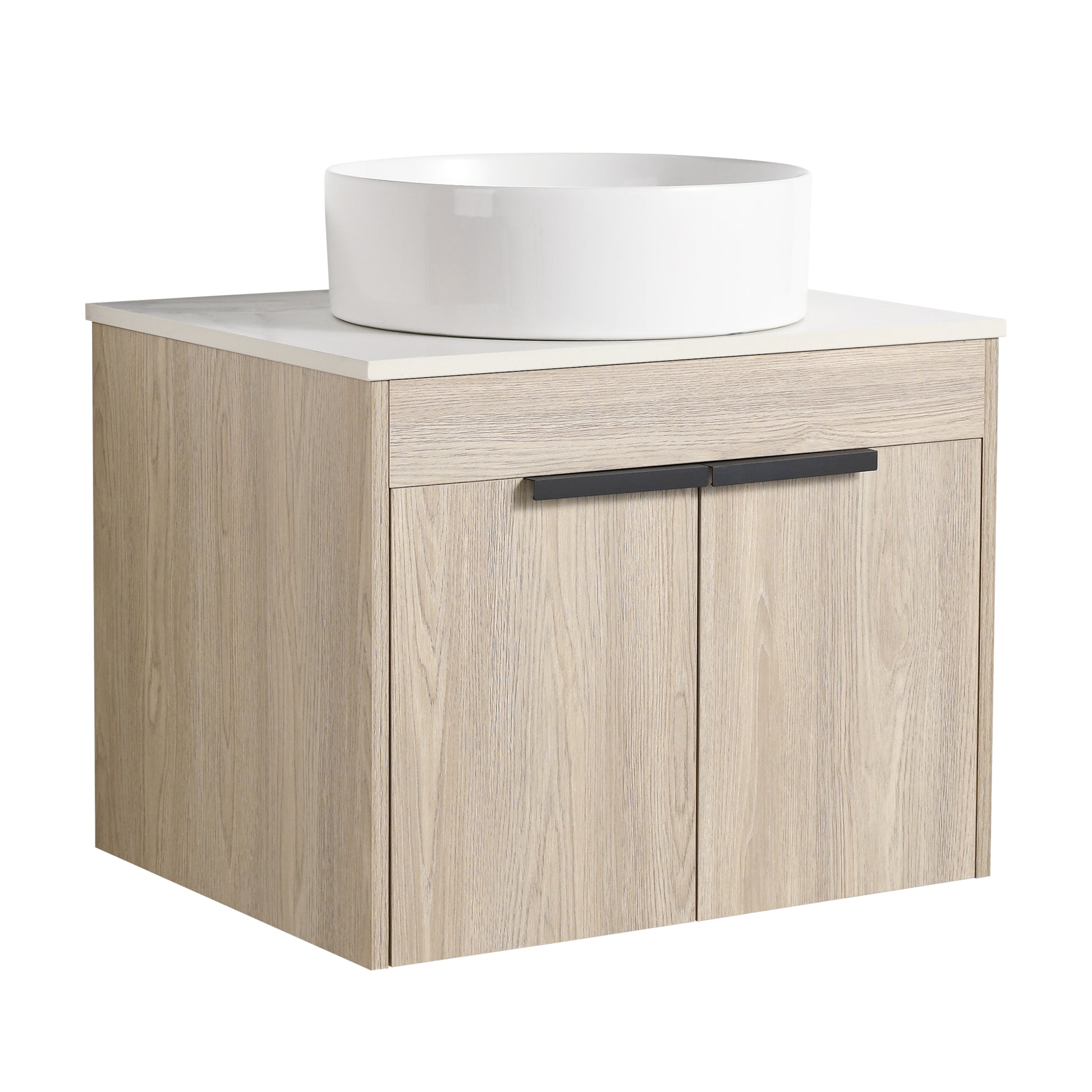 24 " Modern Design Float Bathroom Vanity With Ceramic Basin Set, Wall Mounted White Oak Vanity With Soft Close Door,Kd Packing,Kd Packing,2 Pieces Parcel Top Bab400Mowh White Oak 2 Bathroom Wall Mounted Plywood