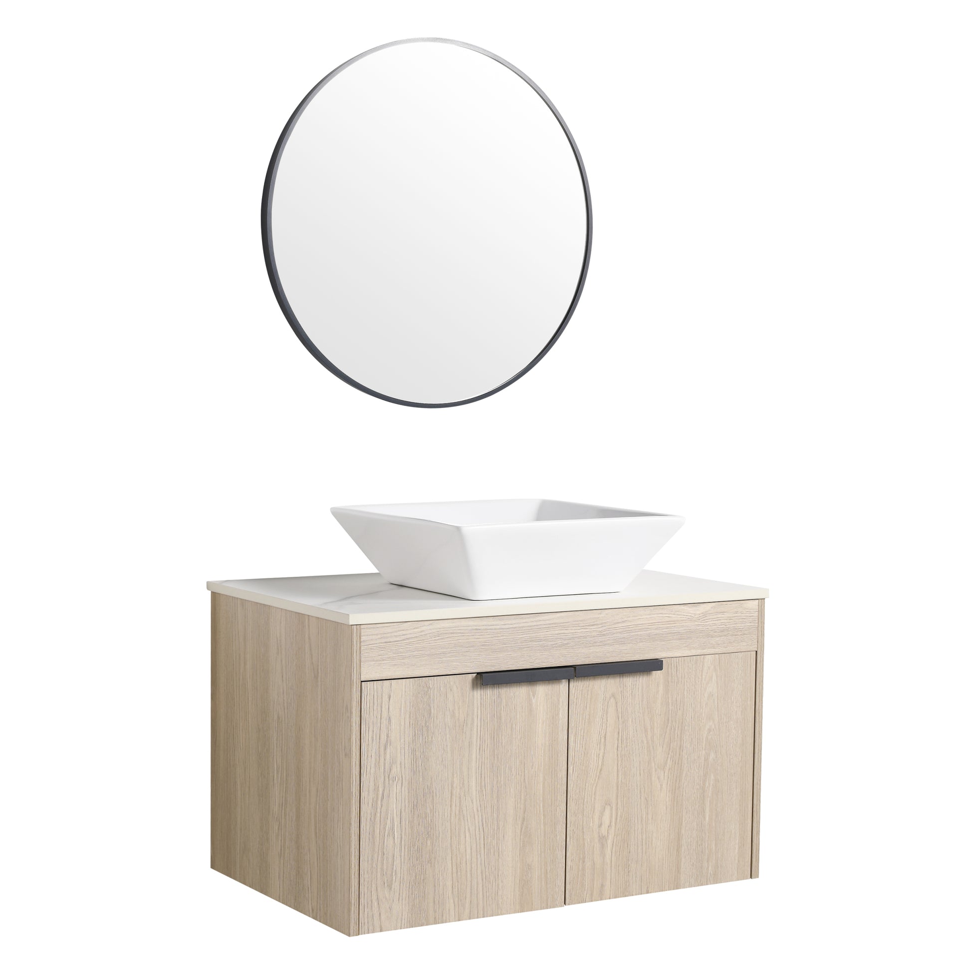 30 " Modern Design Float Bathroom Vanity With Ceramic white oak-2-bathroom-wall mounted-plywood