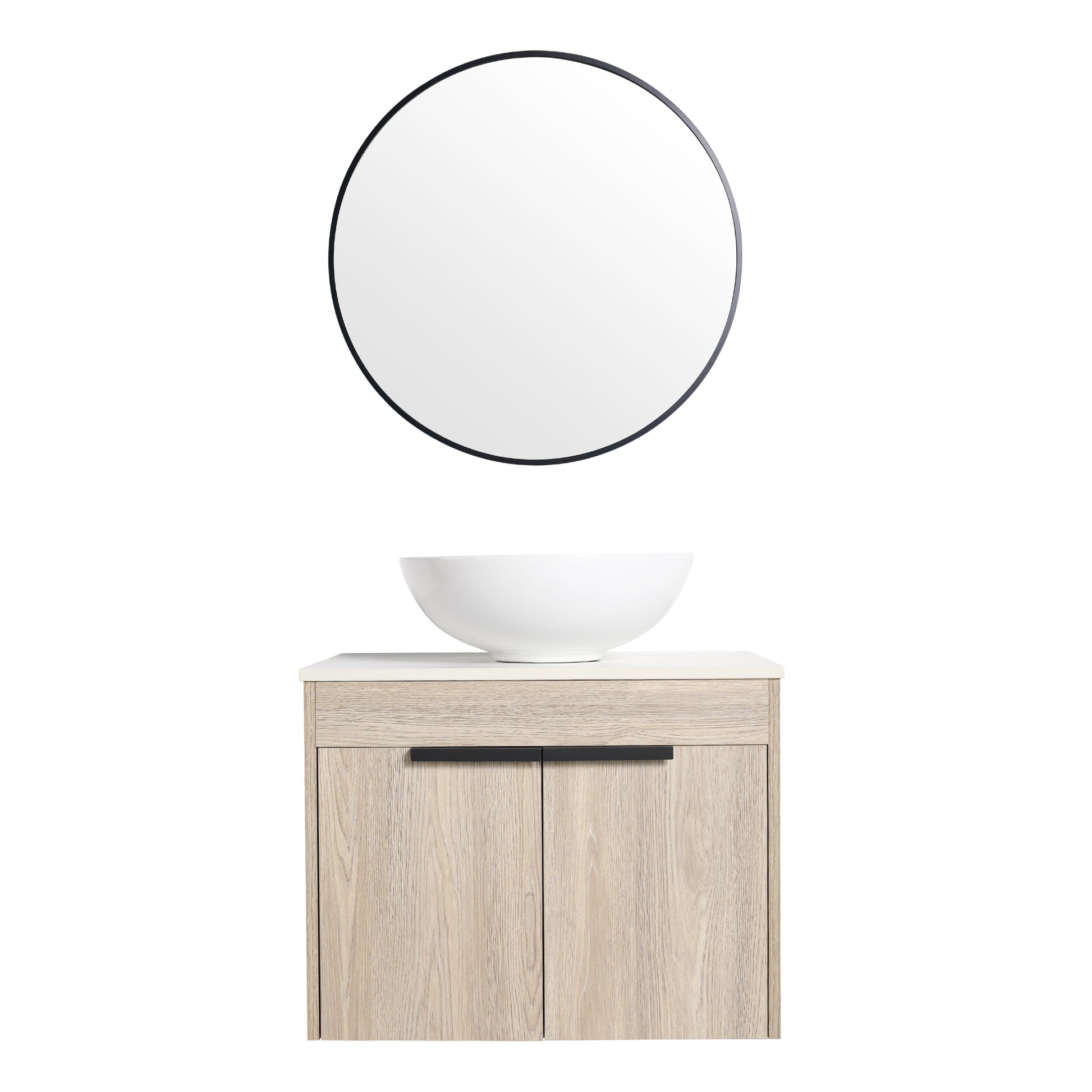 24 " Modern Design Float Bathroom Vanity With Ceramic Basin Set, Wall Mounted White Oak Vanity With Soft Close Door,Kd Packing,Kd Packing,2 Pieces Parcel Top Bab321Mowh White Oak 2 Bathroom Wall Mounted Plywood