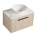 30''Modern Design Float Bathroom Vanity With Ceramic white oak-2-bathroom-wall mounted-plywood