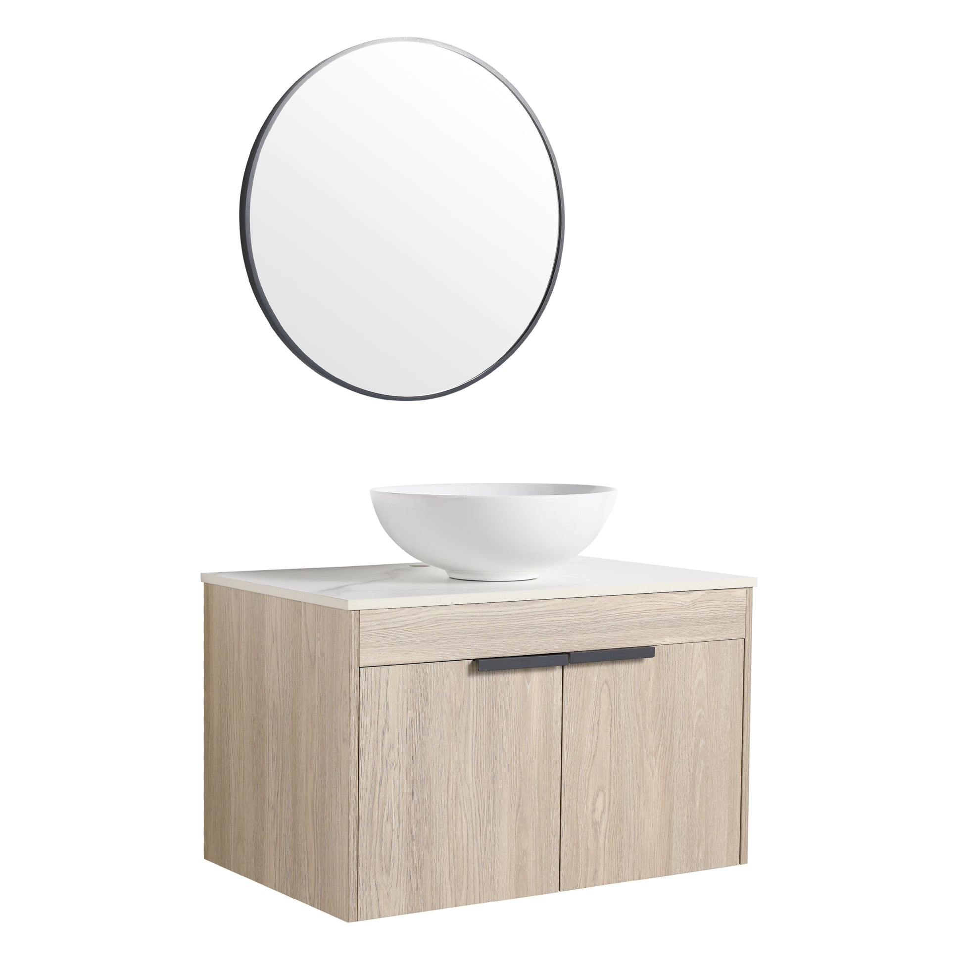 30 " Modern Design Float Bathroom Vanity With Ceramic white oak-2-bathroom-wall mounted-plywood