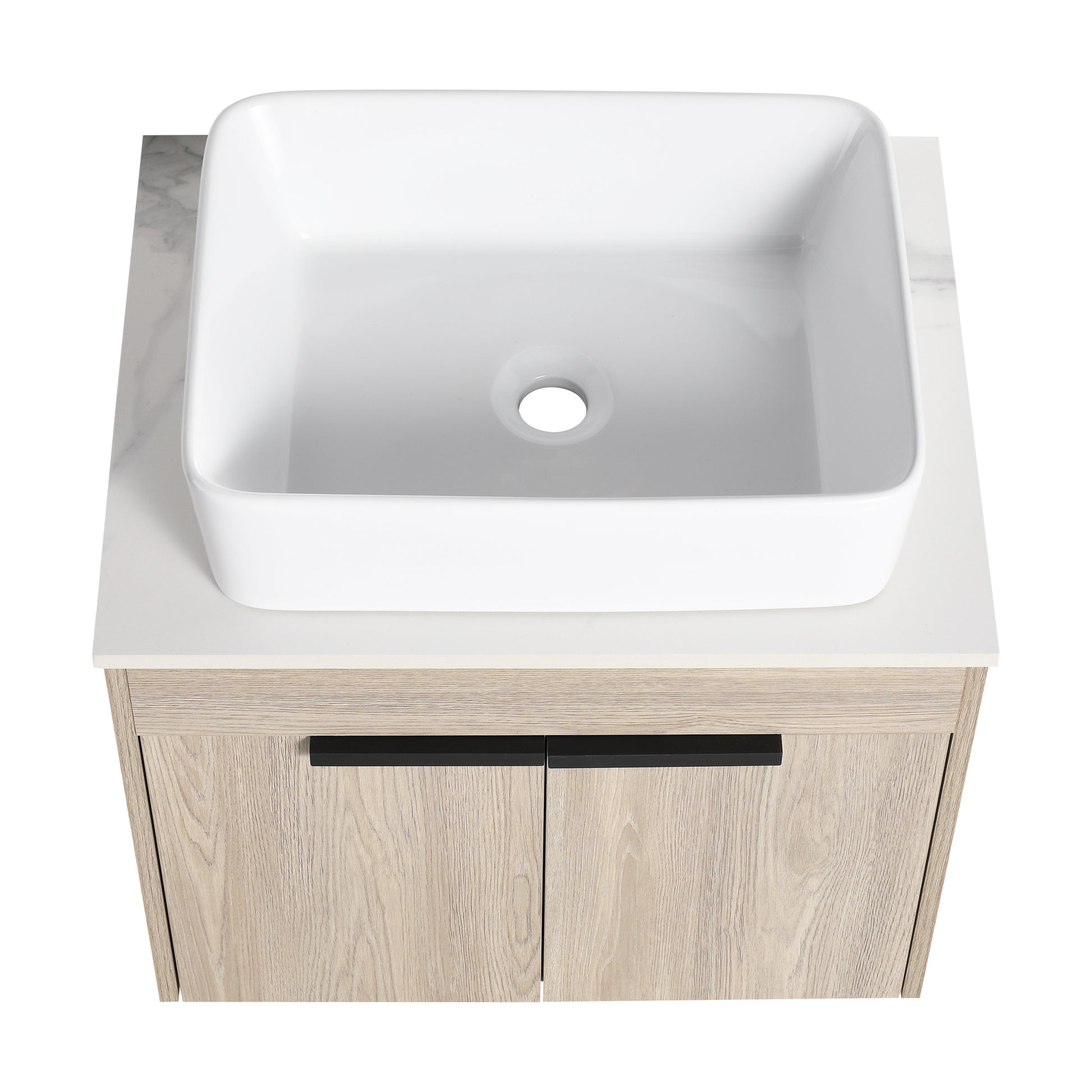 24 " Modern Design Float Bathroom Vanity With Ceramic Basin Set, Wall Mounted White Oak Vanity With Soft Close Door,Kd Packing,Kd Packing,2 Pieces Parcel Top Bab110Mowh White Oak 2 Bathroom Wall Mounted Plywood