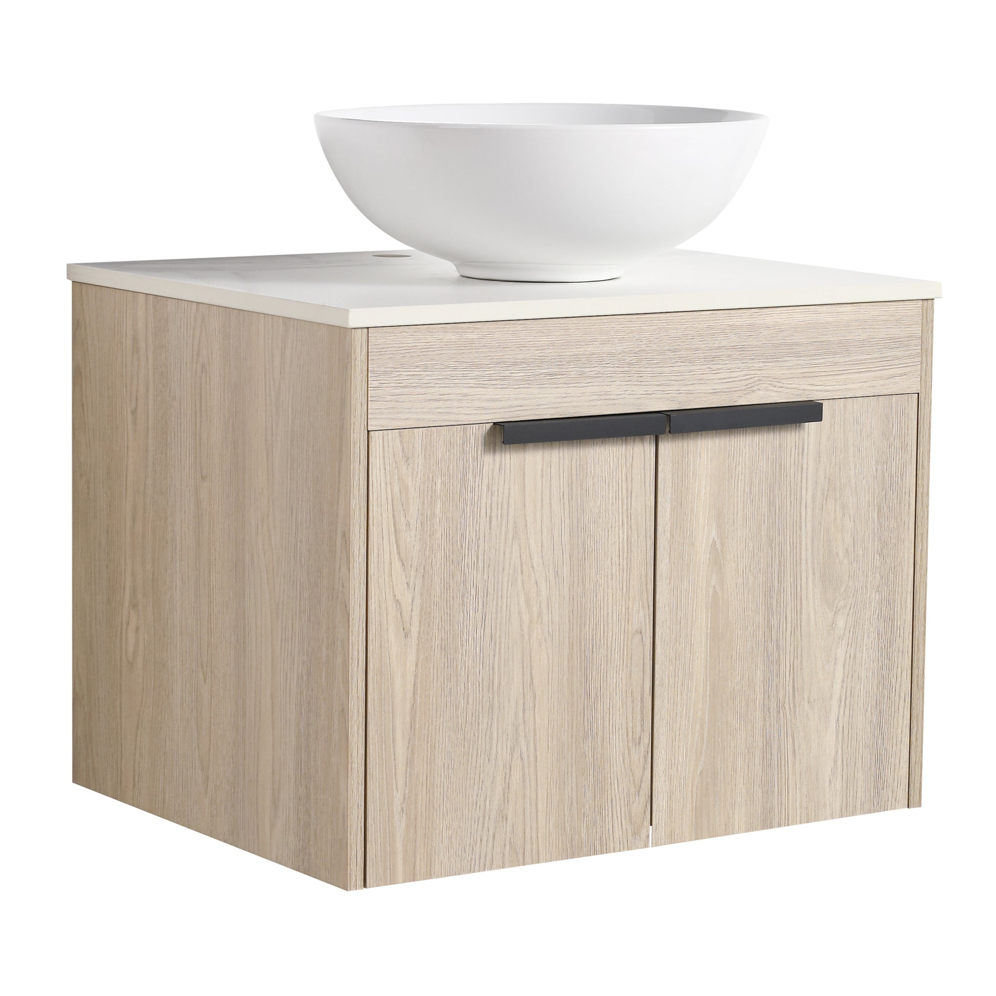 24 " Modern Design Float Bathroom Vanity With Ceramic Basin Set, Wall Mounted White Oak Vanity With Soft Close Door,Kd Packing,Kd Packing,2 Pieces Parcel Top Bab321Mowh White Oak 2 Bathroom Wall Mounted Plywood